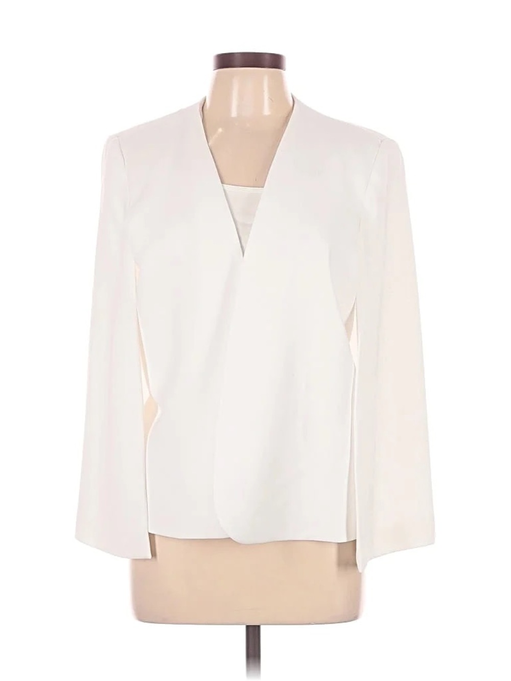 NWT Zara Cape Blazer Womens white/ Cream V-Neck